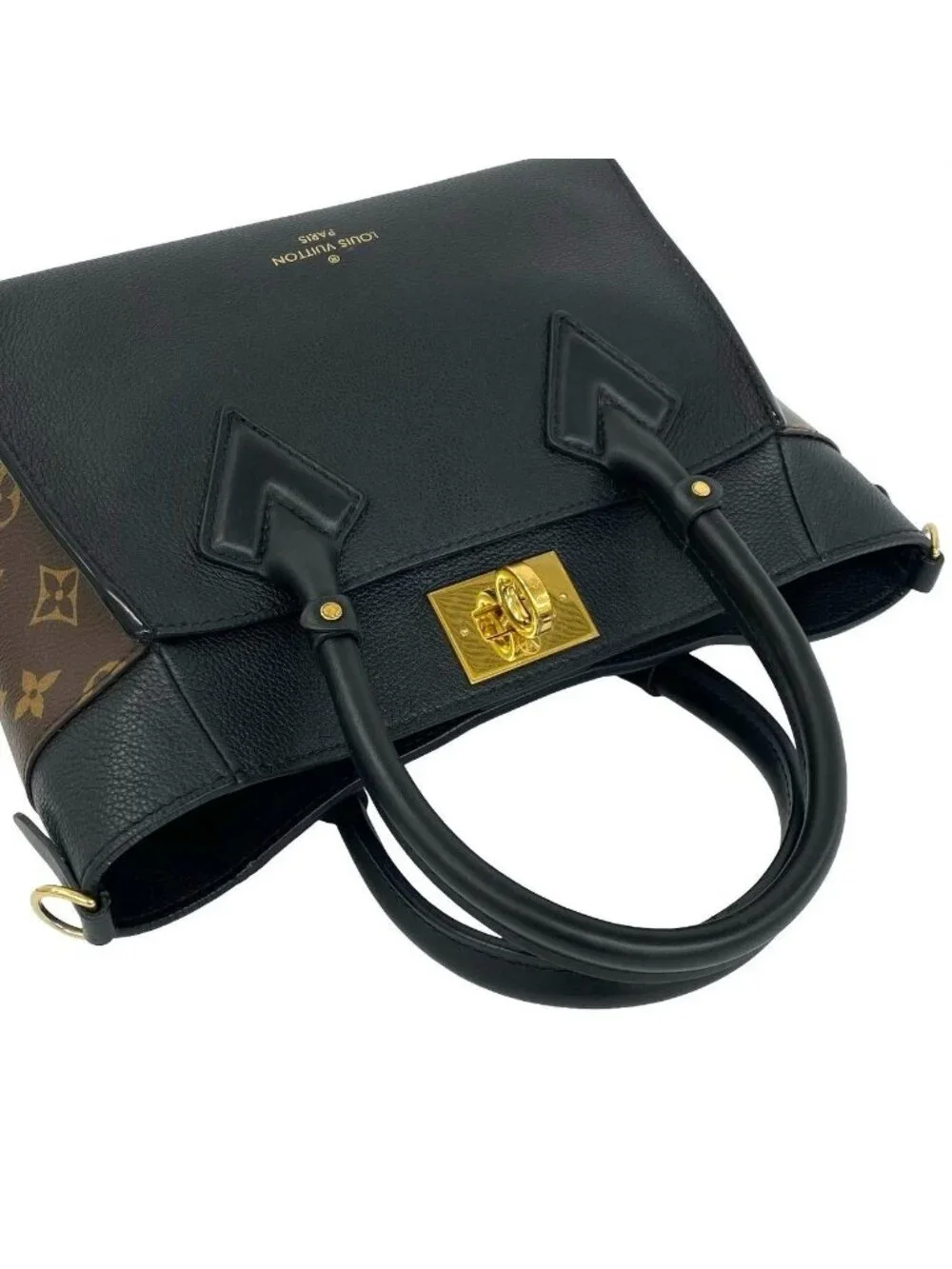 Louis Vuitton on My Side PM Monogram Leather 2-Way Shoulder Bag Black Brown